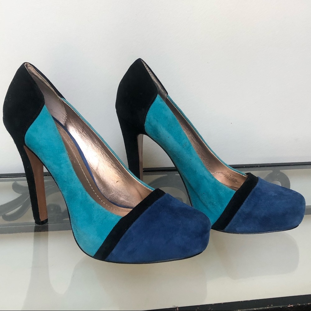 BCBGeneration Blue/Black Heels